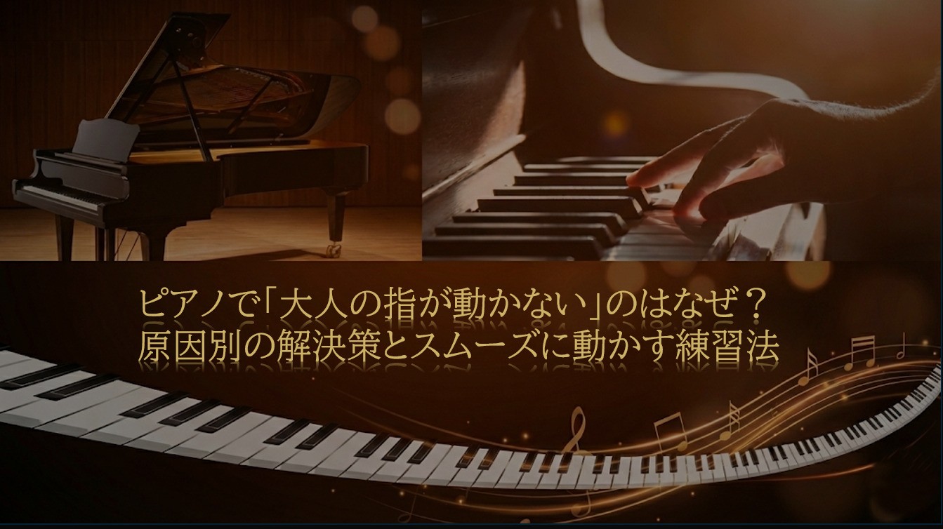 ピアノで「大人の指が動かない」のはなぜ？原因別の解決策とスムーズに動かす練習法